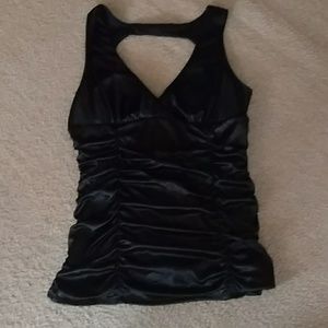 Black silk dress top